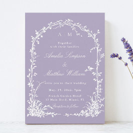 Romantic Botanical Arch Garden Lavender Wedding Einladung