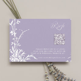 Romantic Botanical Arch Garden Lavender Wedding RSVP Karte