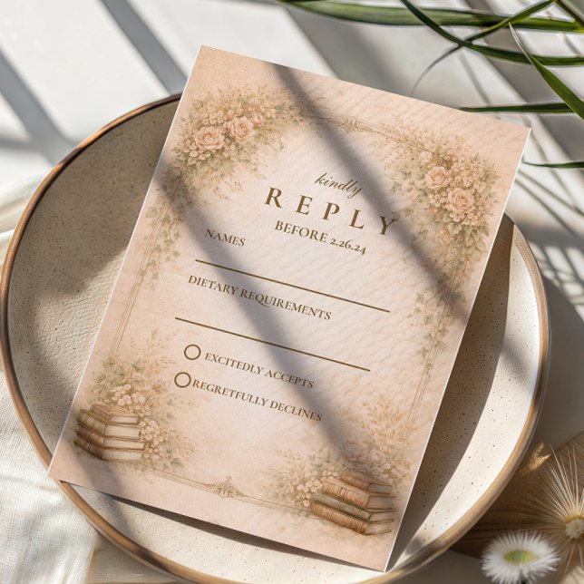 Romantic Botanical Wildflower Garden Wedding RSVP Karte (Von Creator hochgeladen)