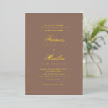 Romantic Brown Elegant Wedding Folieneinladung<br><div class="desc">This design is part of a romantic and elegant wedding invitation suite.</div>