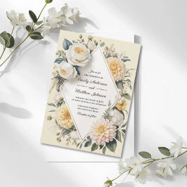Romantic Butter Yellow Garden Wedding Invitation Einladung