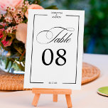 Romantic calligraphy black white chic table number tischnummer<br><div class="desc">Romantic calligraphy black white chic table number</div>