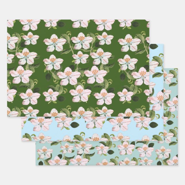 Romantic cherry blossom garden geschenkpapier set (Set)