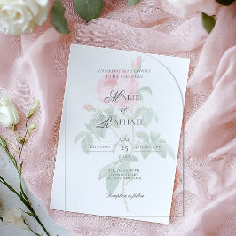 Romantic Chic French Rose Botanical Wedding Acryleinladungen