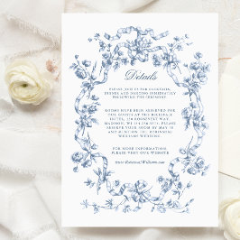 Romantic Chic French Rose Botanical Wedding Begleitkarte