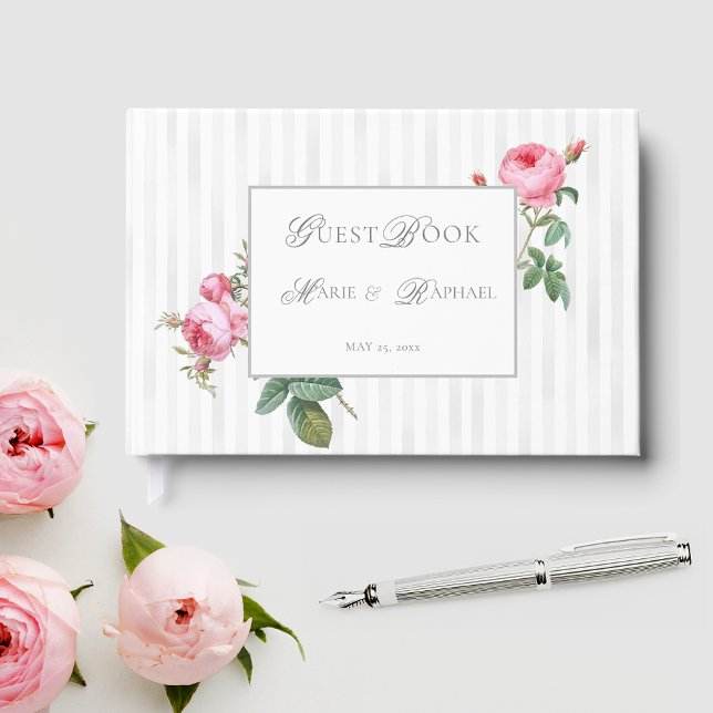 Romantic Chic French Rose Botanical Wedding Gästebuch (Von Creator hochgeladen)