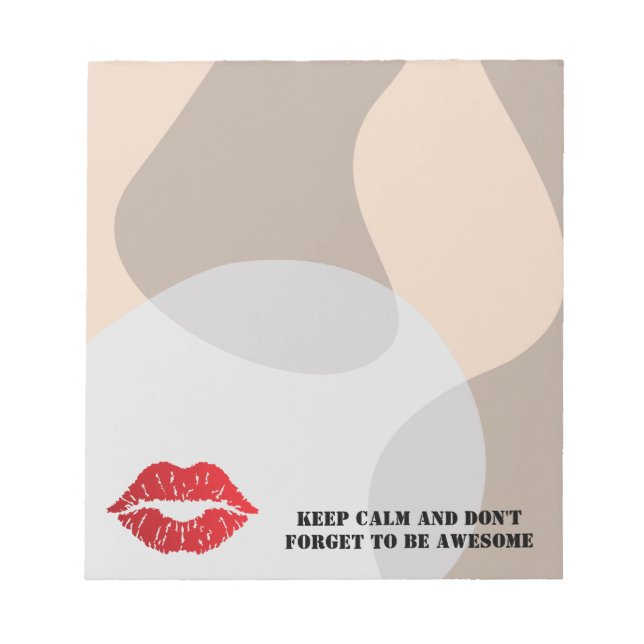 Romantic chic luxe red lips notizblock (Vorderseite)