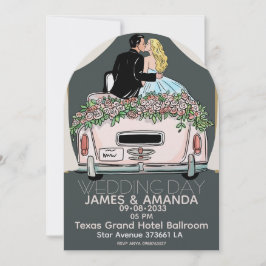 Romantic Classic Couple Wedding  Invitation Einladung