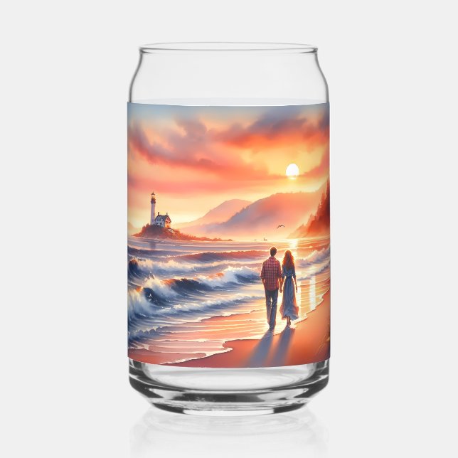 Romantic Coastal Sunset Lighthouse Walk Dosenglas (Vorderseite)