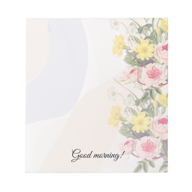 Romantic cottage flowers wallpaper notizblock (Vorderseite)