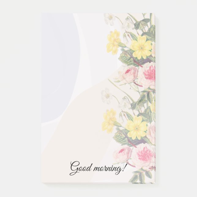 Romantic cottage flowers wallpaper post-it klebezettel (Vorderseite)