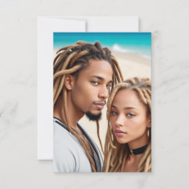 Romantic Couple Beach Digital Art Poster Einladung