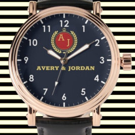 Romantic Couple Gift His and Her name monogram  Armbanduhr