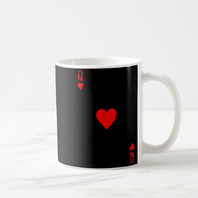 Romantic Couple Kiss Queen Of Hearts Ker Playing C Kaffeetasse (Rechts)
