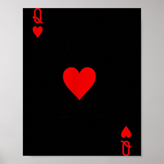 Romantic Couple Kiss Queen Of Hearts Ker Playing C Poster (Vorne)