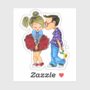 Romantic Couple Liebe Sticker - Kiss