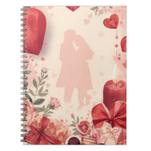 Romantic Couple Notebook Valentine Gift with Ros