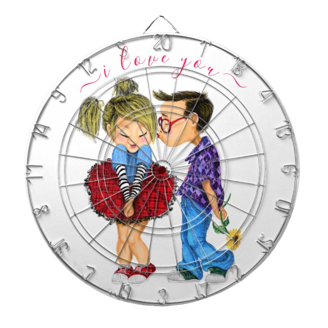Romantic CoupleDart Board Geschenk - I Liebe You Dartscheibe (vorne)