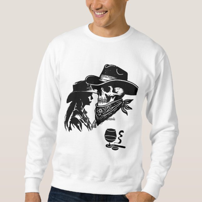 Romantic Cowboy and Cowgirl Design - Wilder Westen Sweatshirt (Vorderseite)