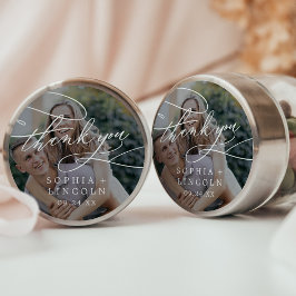 Romantic Dark Foto Overlay Vielen Dank Runder Aufkleber