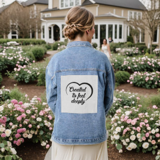 Romantic Deep Love Quote - Created to Feel Deeply  Jeansjacke