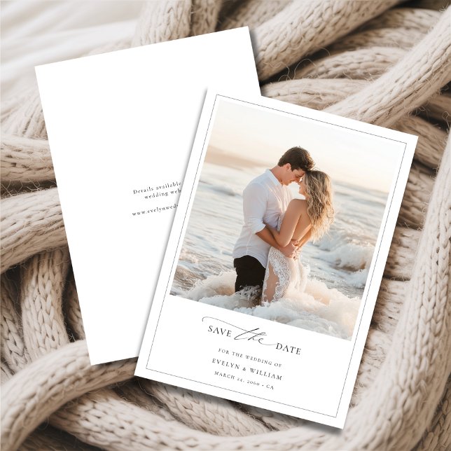 Romantic Destination Beach Foto Frame Wedding Save The Date (Von Creator hochgeladen)