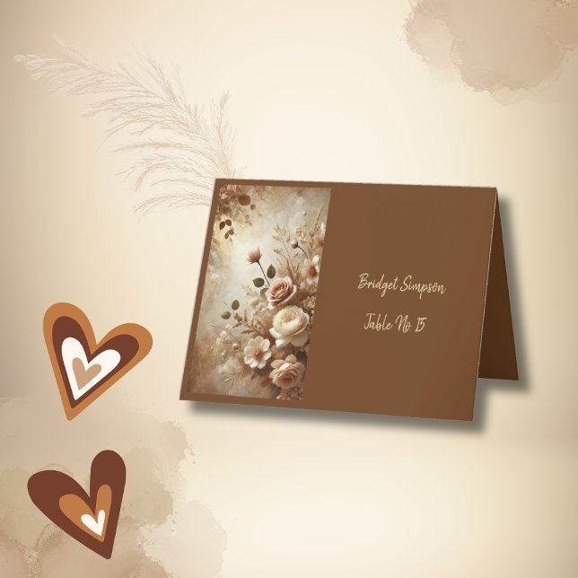 Romantic Dreamy Floral Single Guest Platzkarte Dankeskarte (Von Creator hochgeladen)