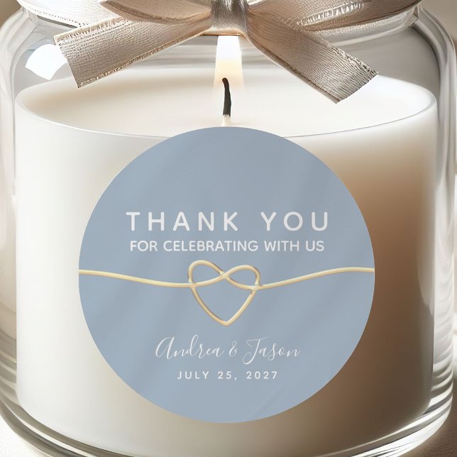 Romantic Dusty Blue Gastgeschenk Hochzeit Stickers (Von Creator hochgeladen)