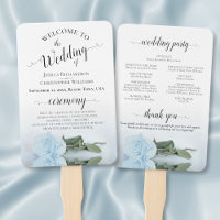 Romantic Dusty Blue Rose Elegantes Hochzeitsprogra