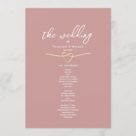 Romantic Dusty Rose Wedding Program Programm