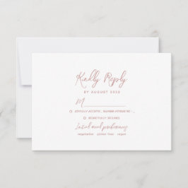 Romantic Dusty Rose Wedding RSVP Karte