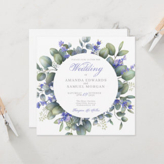 Romantic Eucalyptus & Lavender Wedding Invitation Einladung