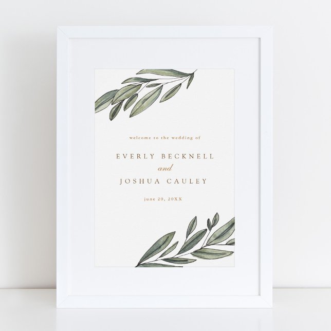 Romantic Evergreen Wedding Welcome Sign Poster (Von Creator hochgeladen)