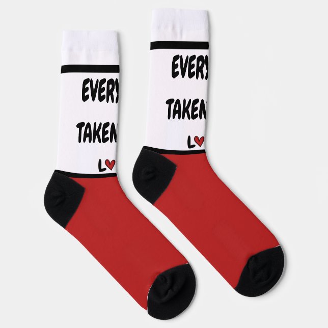 Romantic Every Step Taken With Love Red Hearts Cre Socken (Rechts)