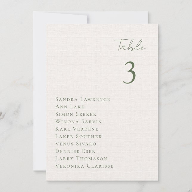Romantic fall lake Wedding Table Seating Card Einladung (Vorderseite)