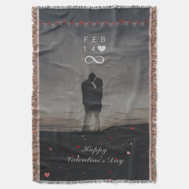 Romantic Feb 14 Infinity Valentine Design Decke (Vorderseite Vertikal)