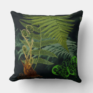 Romantic Fern, Forest Scene Pillow Kissen