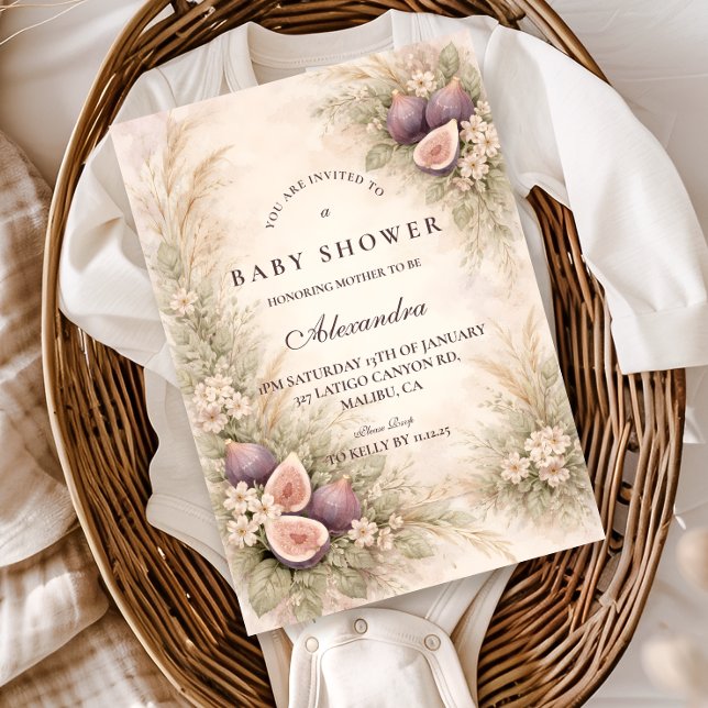 Romantic Fig Orchard Baby Shower Einladung (Von Creator hochgeladen)