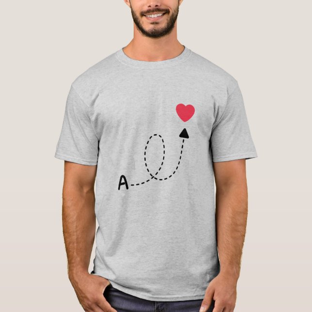Romantic First Letter Love Design  T-Shirt (Vorderseite)