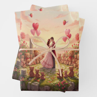 Romantic Floating Island in the Sky Fantasy Scene Geschenkpapier Set