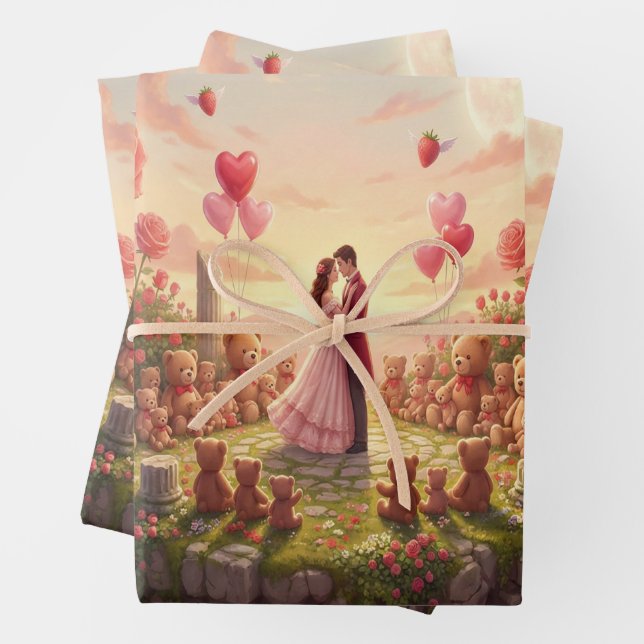 Romantic Floating Island in the Sky Fantasy Scene Geschenkpapier Set (Beispiel)