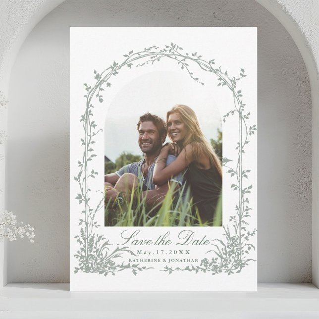 Romantic Floral Arch Garden Wedding Photo Save The Date (Von Creator hochgeladen)