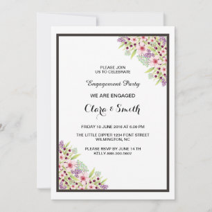 Romantic Floral Engagement Invitation Card Einladung