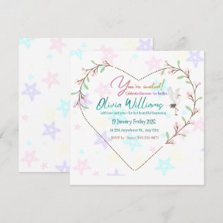 Romantic Floral Heart Bridal Shower Invitation | E Einladung