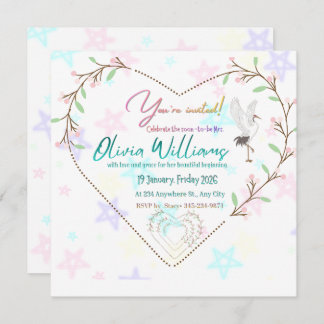Romantic Floral Heart Bridal Shower Invitation | E Einladung