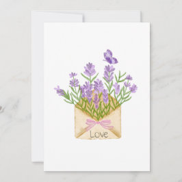 Romantic Floral Illustration with Love Message Einladung