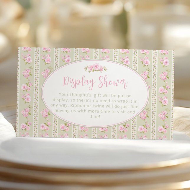 Romantic Floral Sage green Display Shower Begleitkarte (Von Creator hochgeladen)