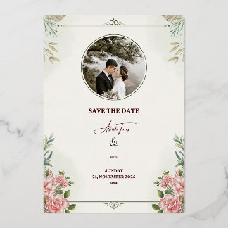 Romantic Floral “Save the Date” Wedding Card – Ele Folieneinladung