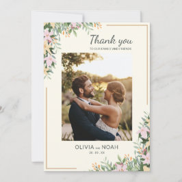 Romantic Floral Thank You Photo Card Save The Date