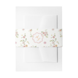 Romantic Floral Wedding Invitation Belly Band